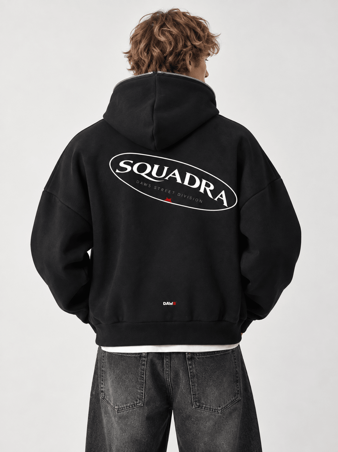HALO VOID Full-Zip Boxy Hoodie Black - Sudadera DAWS