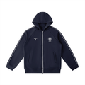 Heavyweight Raglan Sleeve Zip Hoodie Navy Blue - DAWS