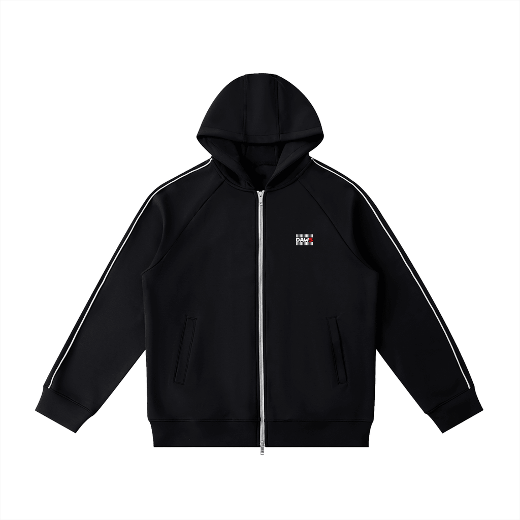 Heavyweight Raglan Sleeve Zip Hoodie Stam Core Black - DAWS