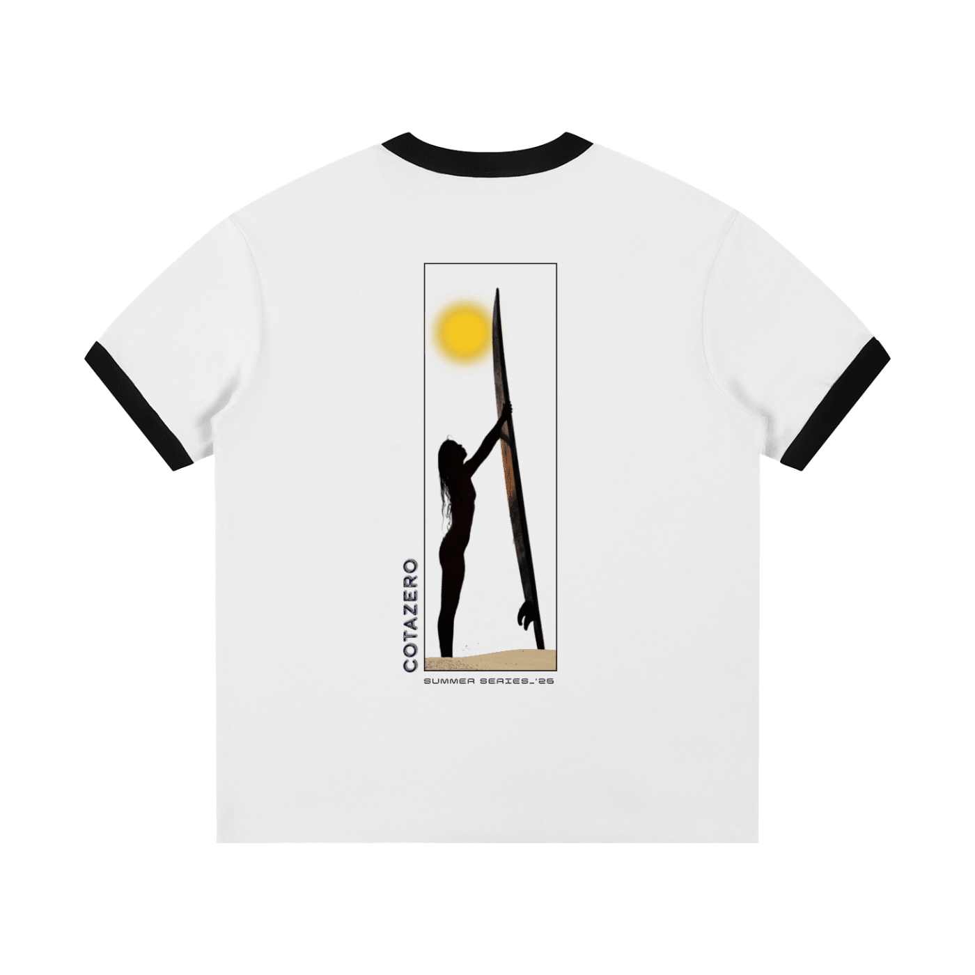 Longboard Blanco (Ribete negro) - Camisetas DAWS