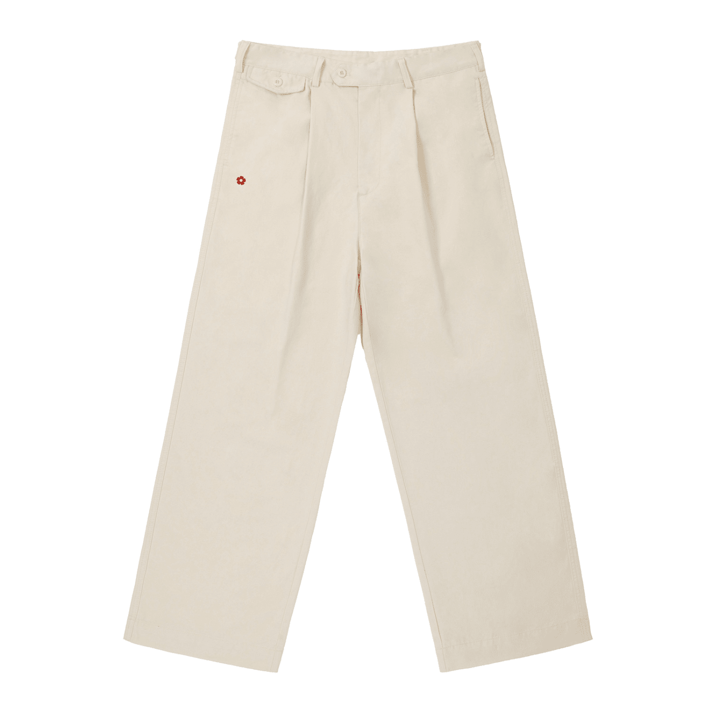 Pantalones de cintura recta ajustables unisex Beige - Pantalones DAWS