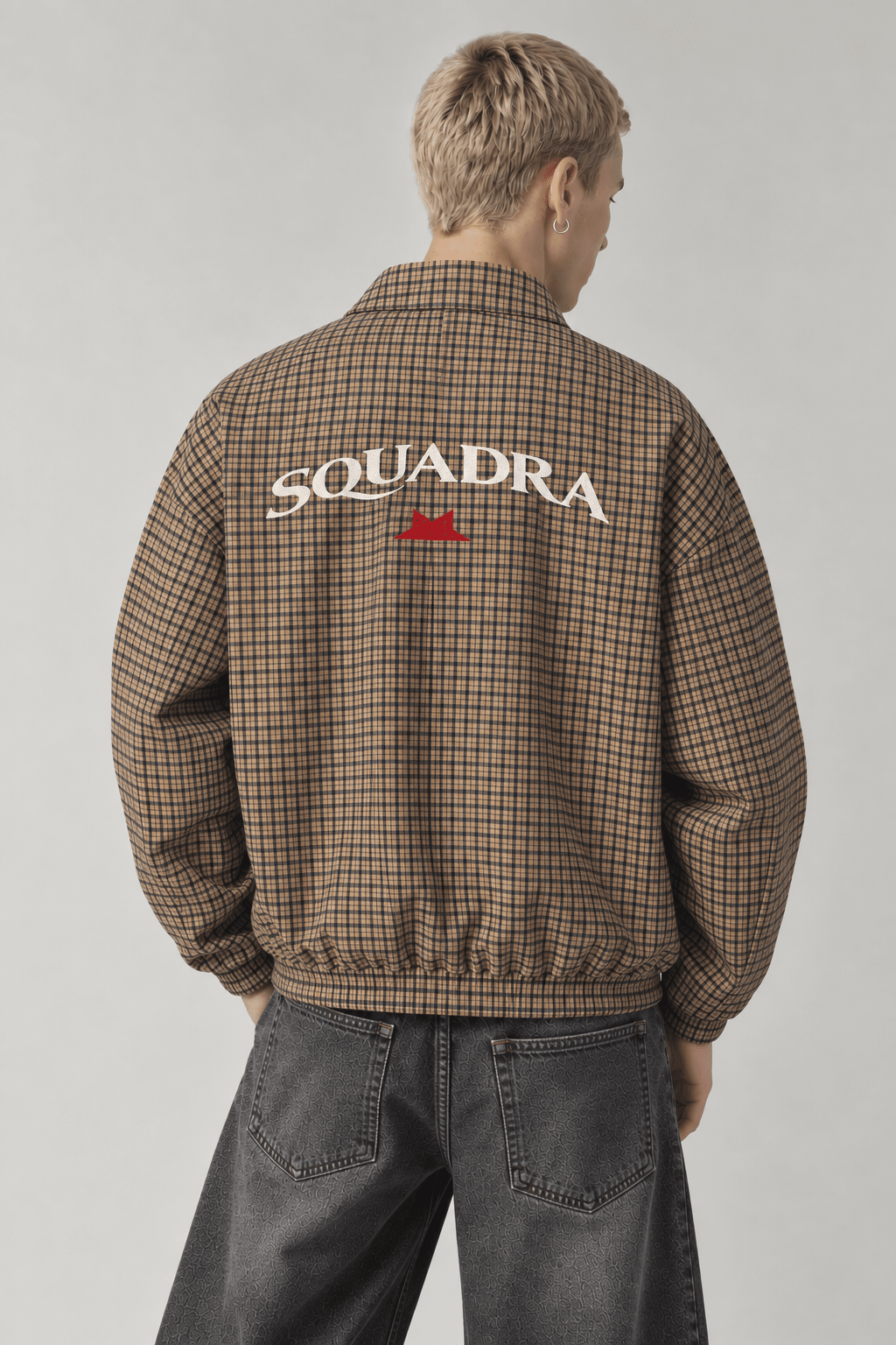 SQUADRA CHECKPOINT — Sudadera Quarter-Zip de Microcuadros Sky Blue Plaid - Sudadera DAWS