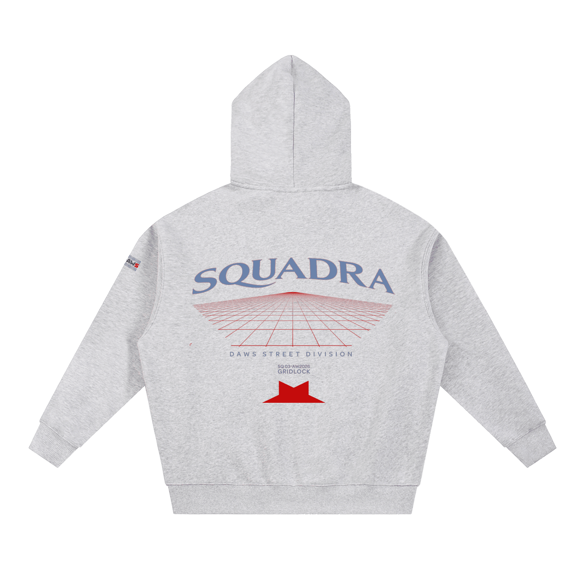 SQUADRA GRIDLOCK — Boxy Zip Hoodie Flower Gray Flower Gray - Sudadera con capucha DAWS