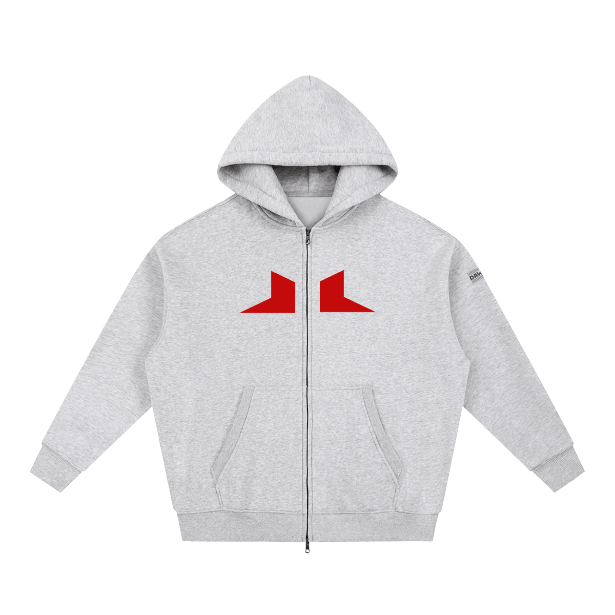 SQUADRA GRIDLOCK — Boxy Zip Hoodie Flower Gray Flower Gray - Sudadera con capucha DAWS