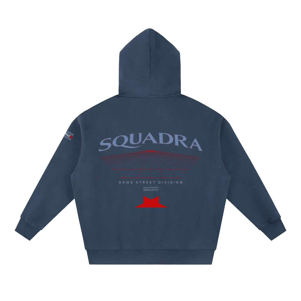 SQUADRA GRIDLOCK — Boxy Zip Hoodie Navy/Black Navy Blue - Sudadera con capucha DAWS