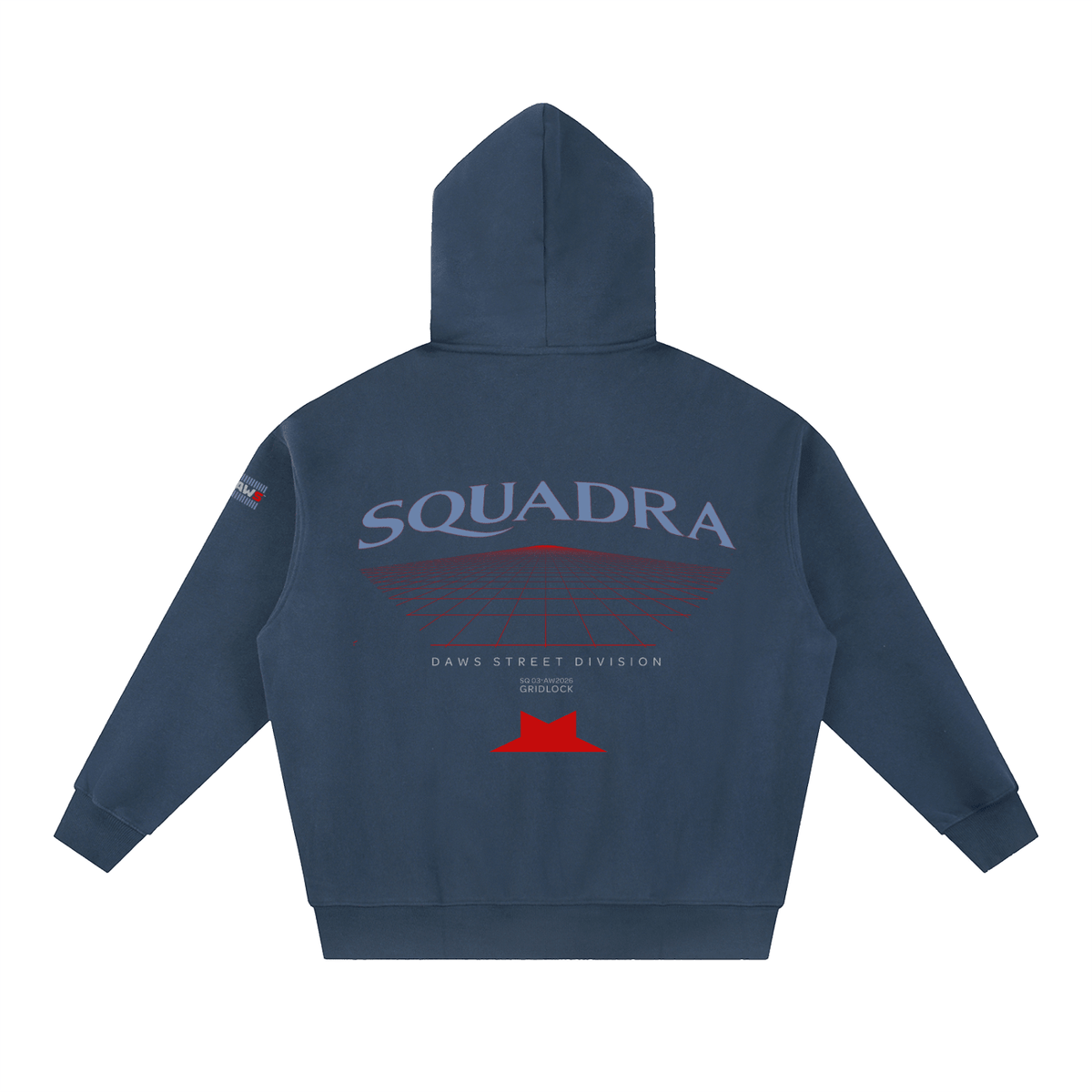 SQUADRA GRIDLOCK — Boxy Zip Hoodie Navy/Black Navy Blue - Sudadera con capucha DAWS