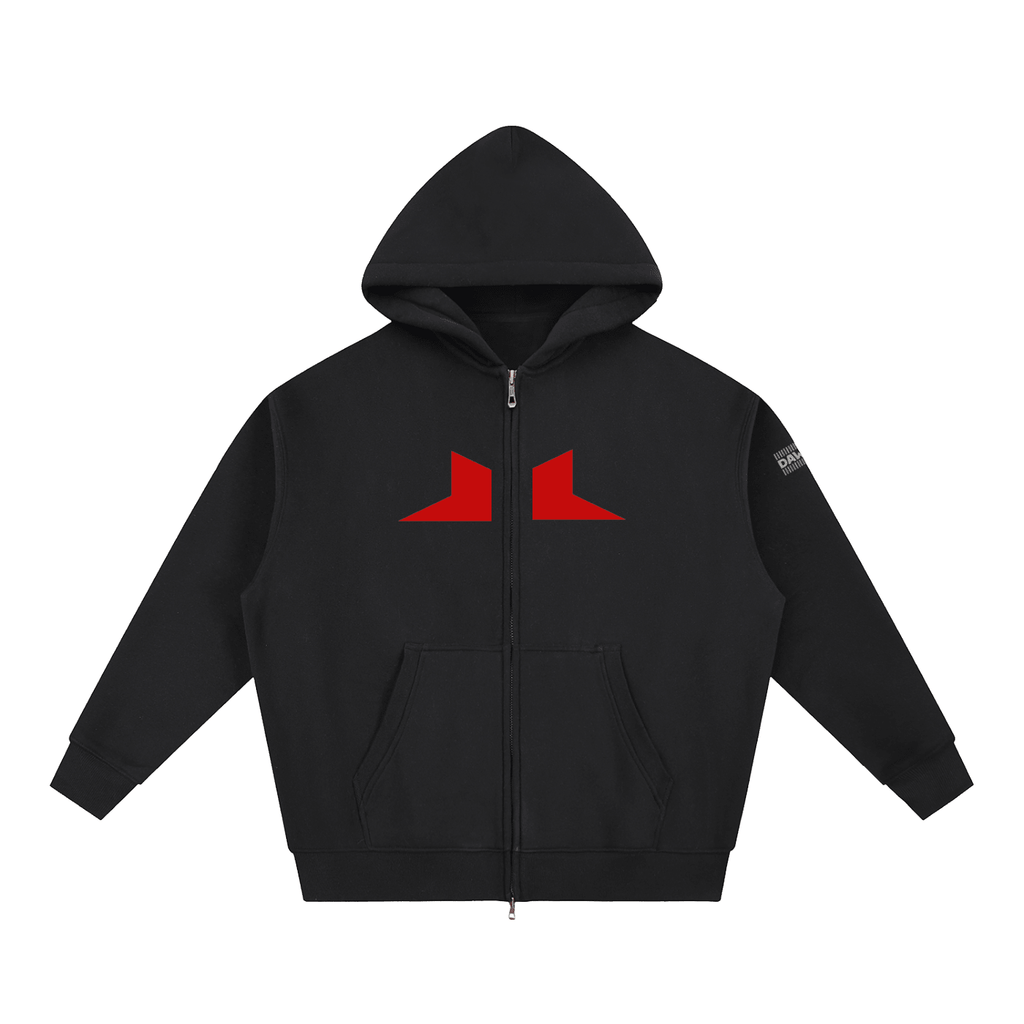 SQUADRA GRIDLOCK — Boxy Zip Hoodie Navy/Black Black - Sudadera con capucha DAWS