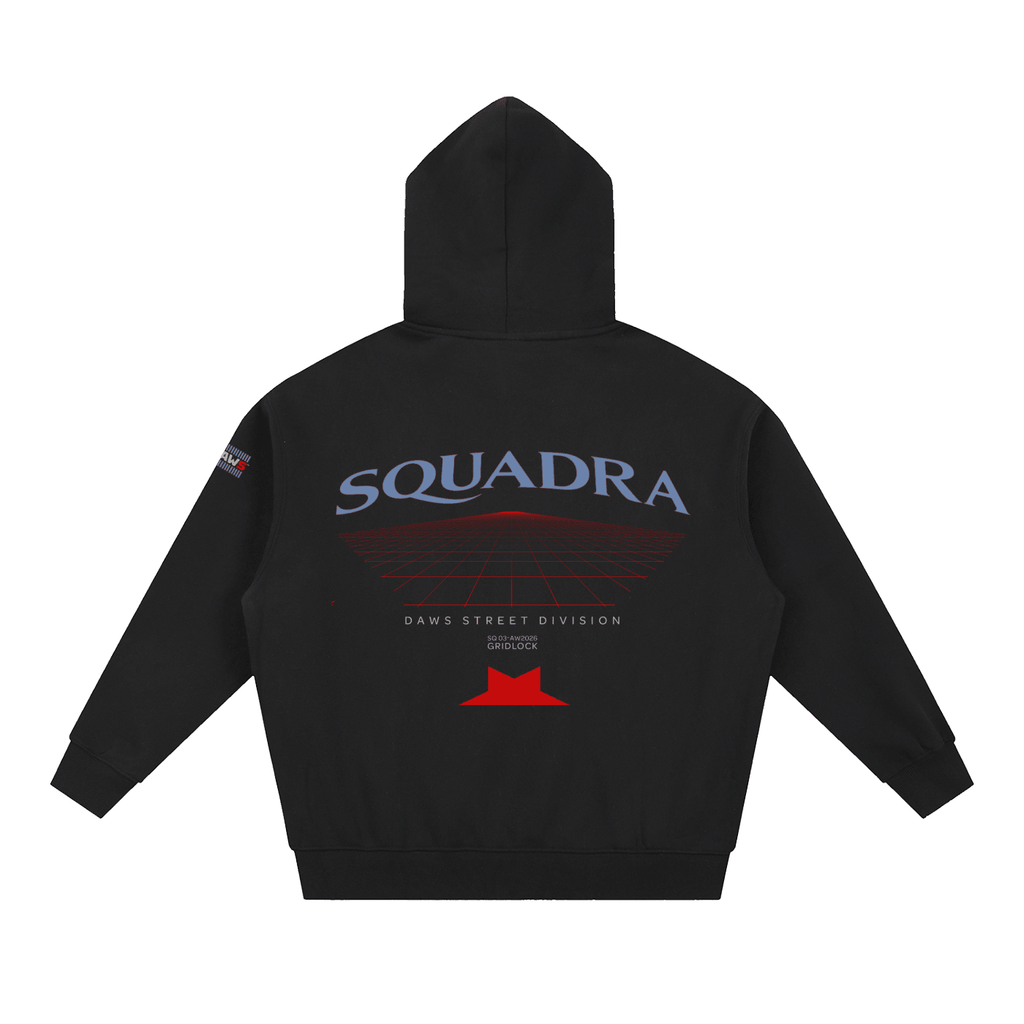 SQUADRA GRIDLOCK — Boxy Zip Hoodie Navy/Black Black - Sudadera con capucha DAWS