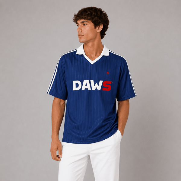 Stadium Core - Camiseta retro fútbol azul con corte regular loose