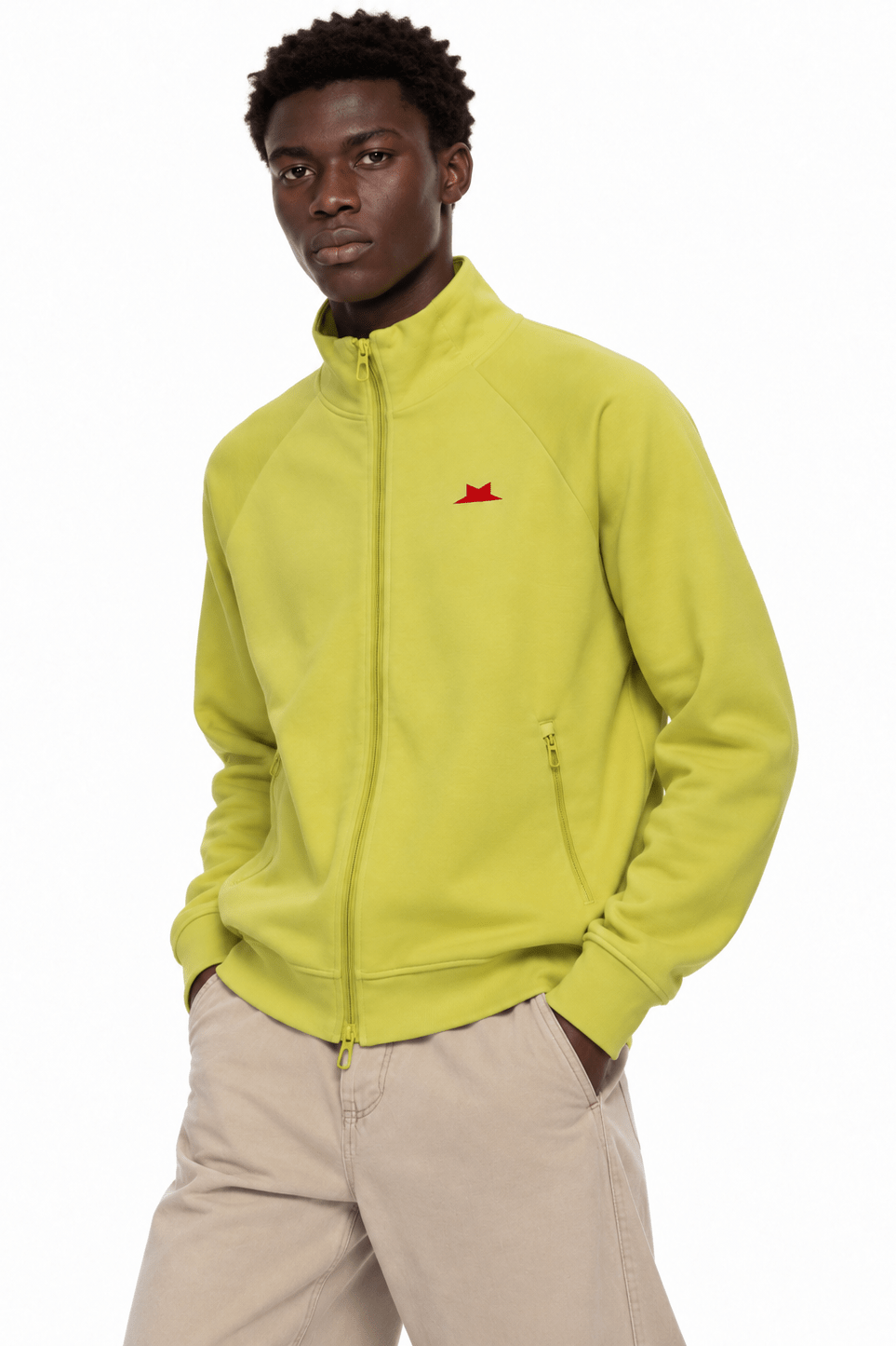 STAND — Raglan Track Jacket Lime Yellow - Chaqueta DAWS