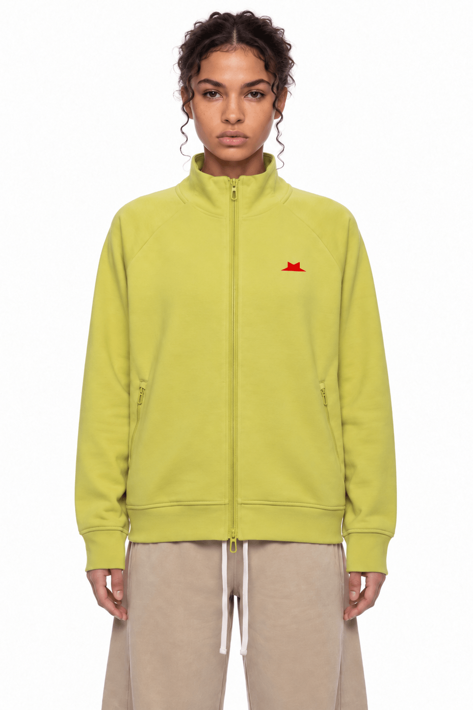 STAND — Raglan Track Jacket Lime Yellow - Chaqueta DAWS
