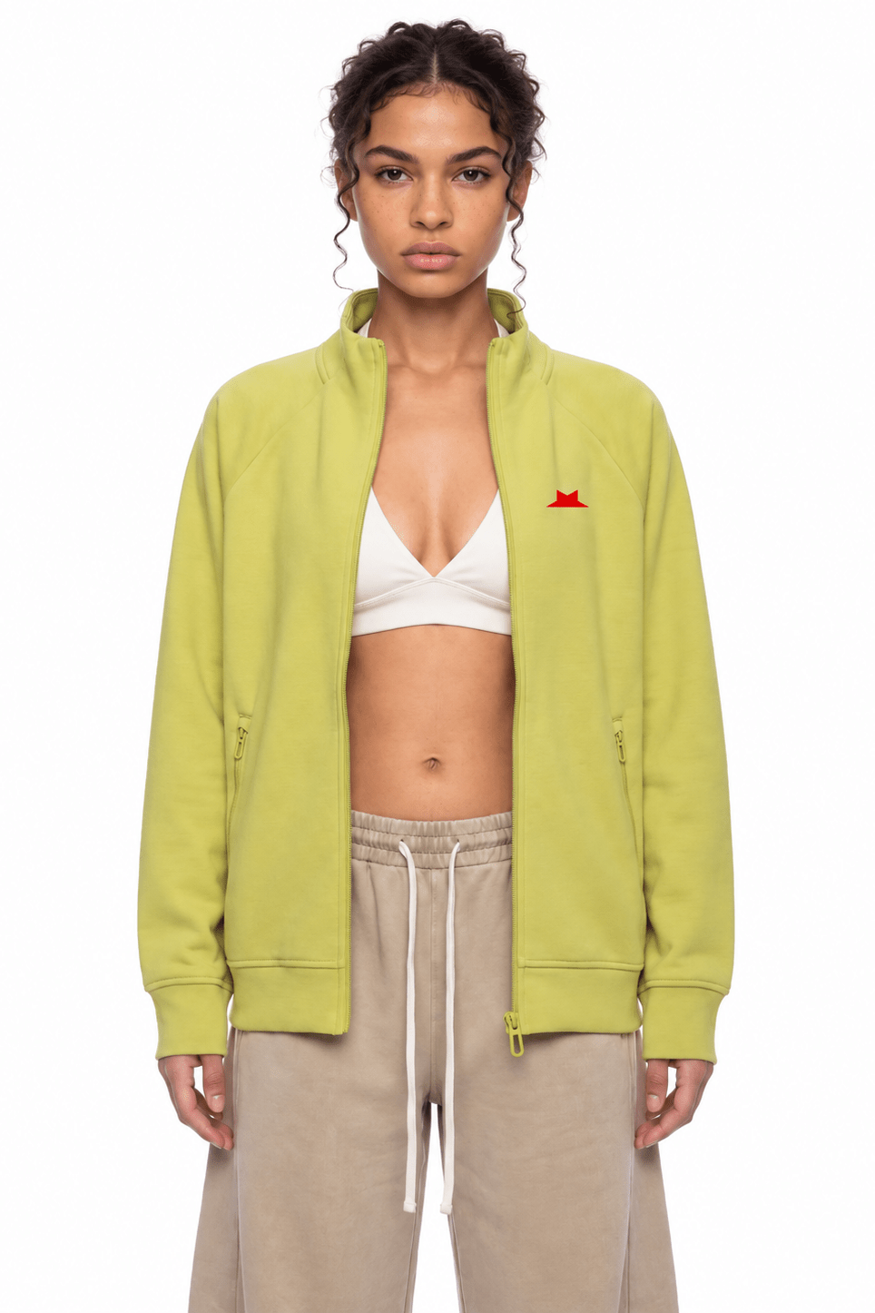 STAND — Raglan Track Jacket Lime Yellow - Chaqueta DAWS
