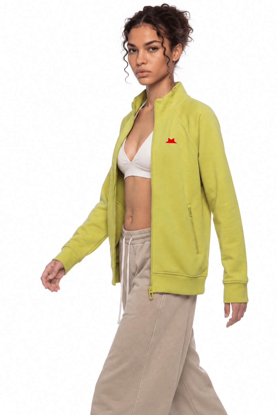 STAND — Raglan Track Jacket Lime Yellow - Chaqueta DAWS