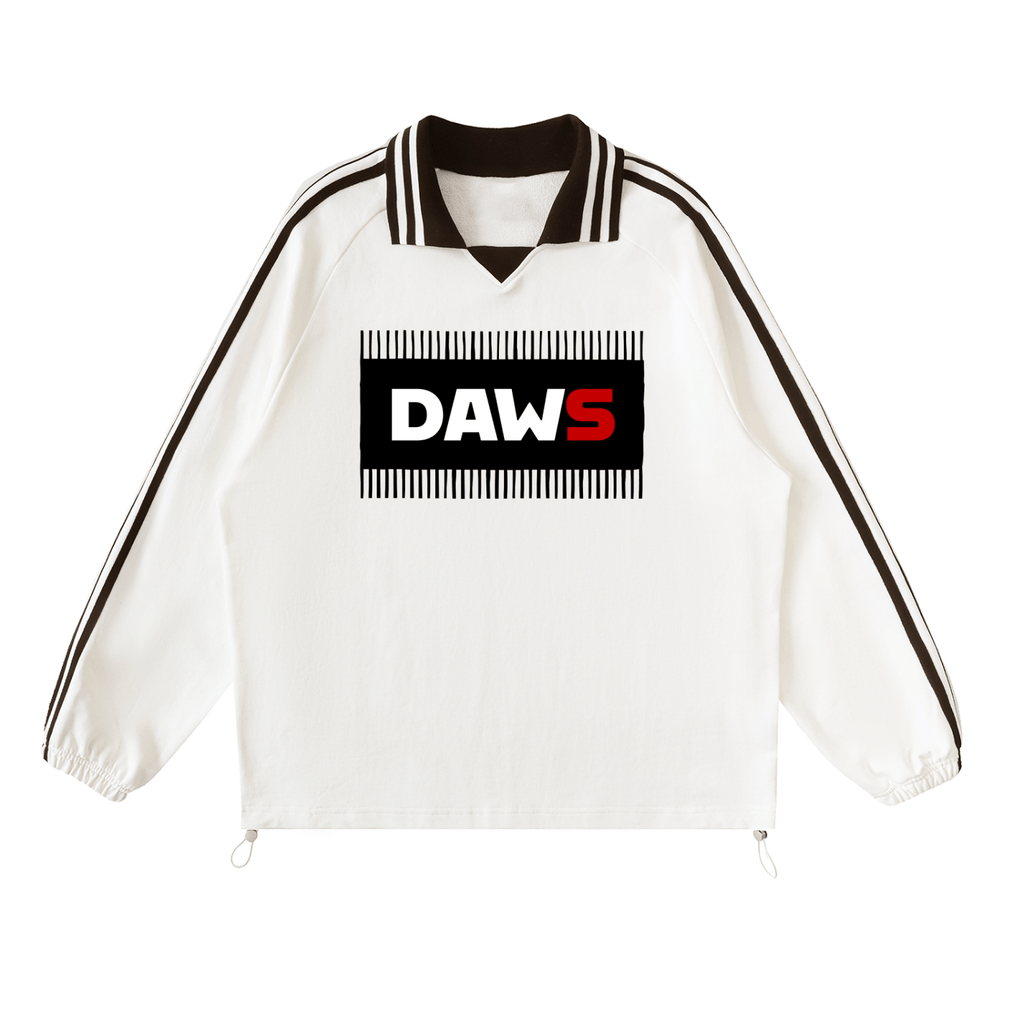 Sudadera de solapa Blanca con rayas negras laterales DAWS Select color - Streetwear DAWS