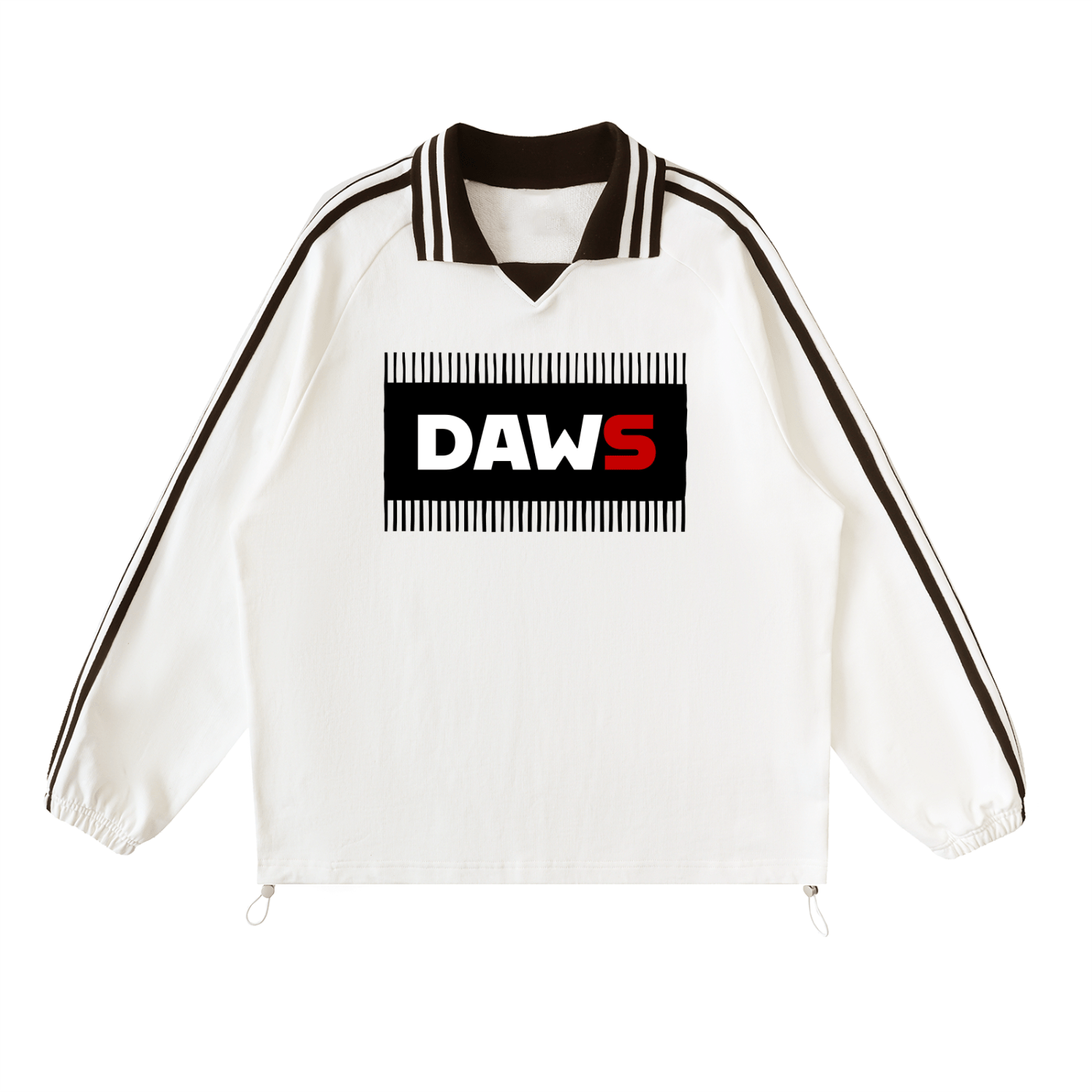 Sudadera de solapa Blanca con rayas negras laterales DAWS Select color - Streetwear DAWS