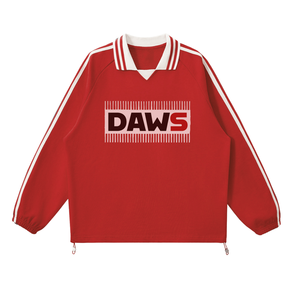 Sudadera de solapa roja con rayas laterales DAWS Select unisex color - Streetwear DAWS