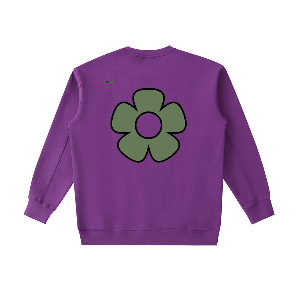 Sudadera Essential gruesa de cuello redondo DAWS Select - Flor verde Unisex color - Streetwear DAWS