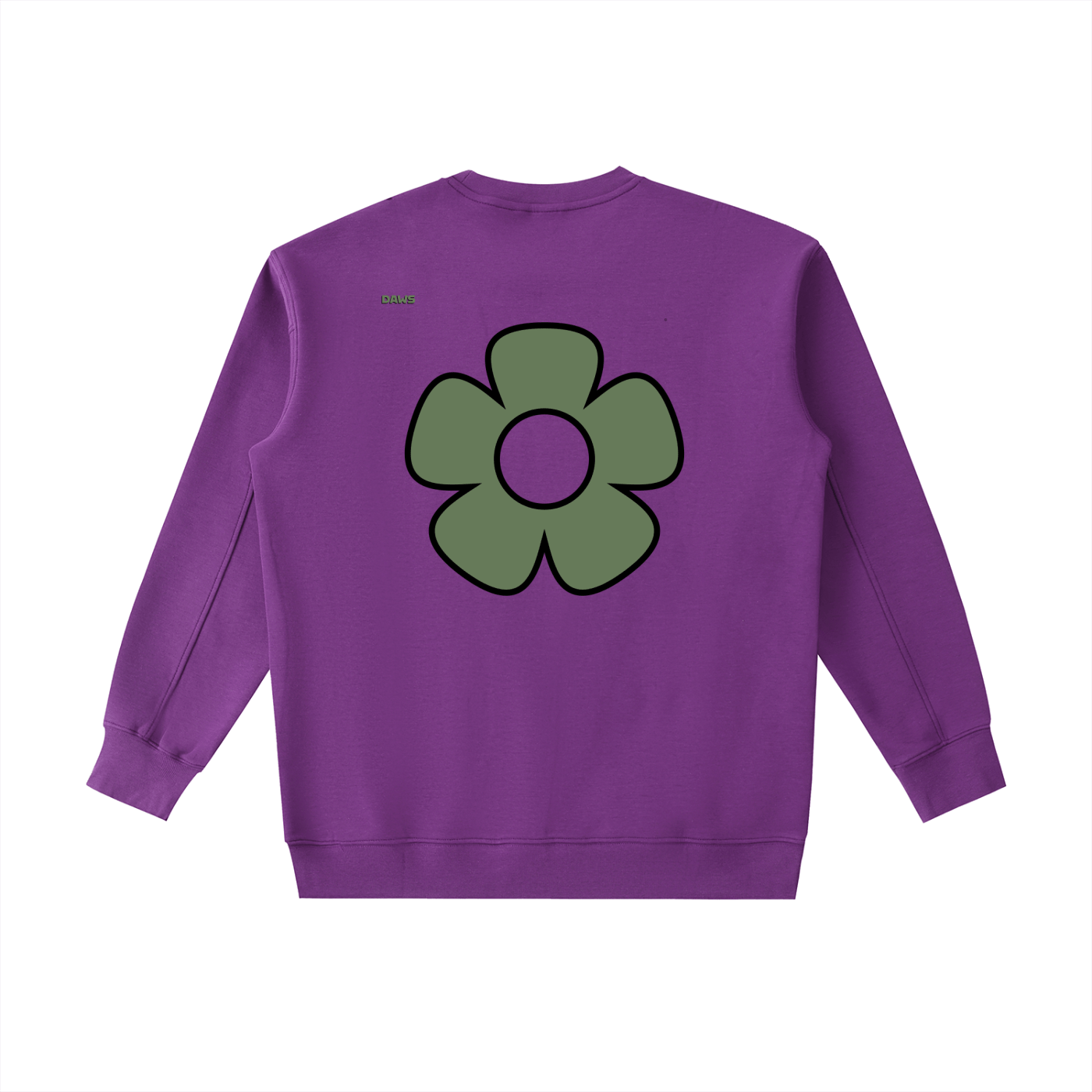 Sudadera Essential gruesa de cuello redondo DAWS Select - Flor verde Unisex color - Streetwear DAWS