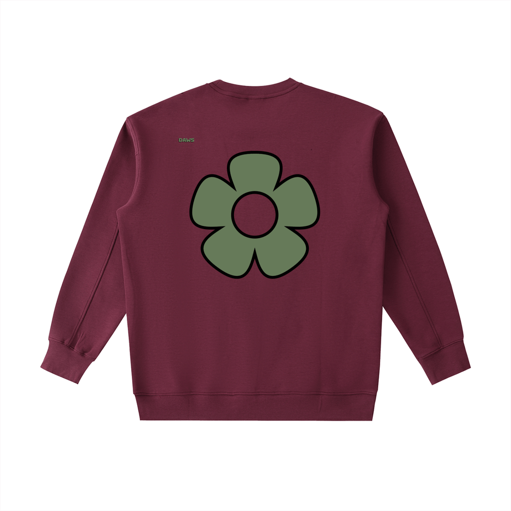 Sudadera Essential gruesa de cuello redondo DAWS Select - Flor verde Unisex color - Streetwear DAWS