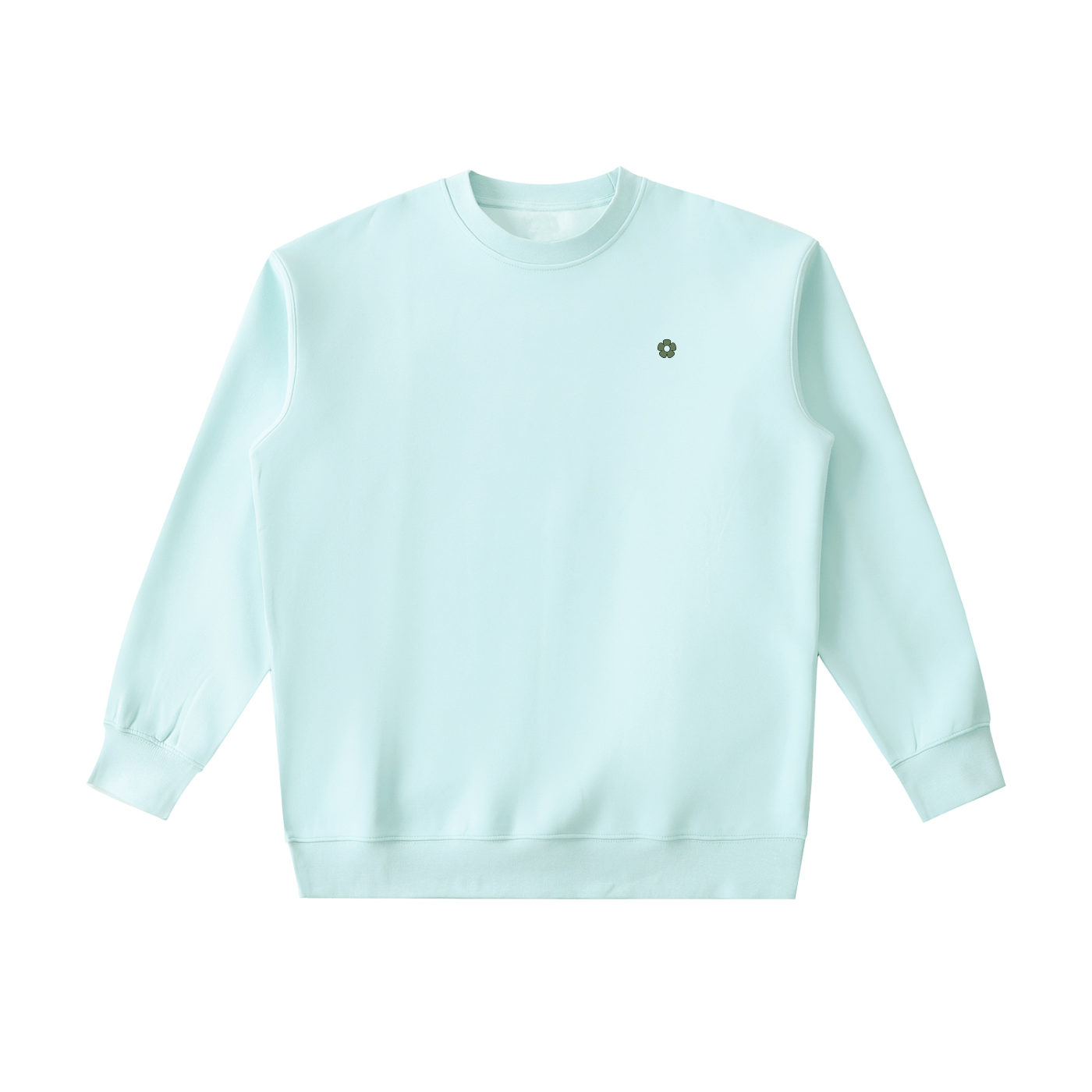 Sudadera Essential gruesa de cuello redondo DAWS Select - Flor verde Unisex color - Streetwear DAWS