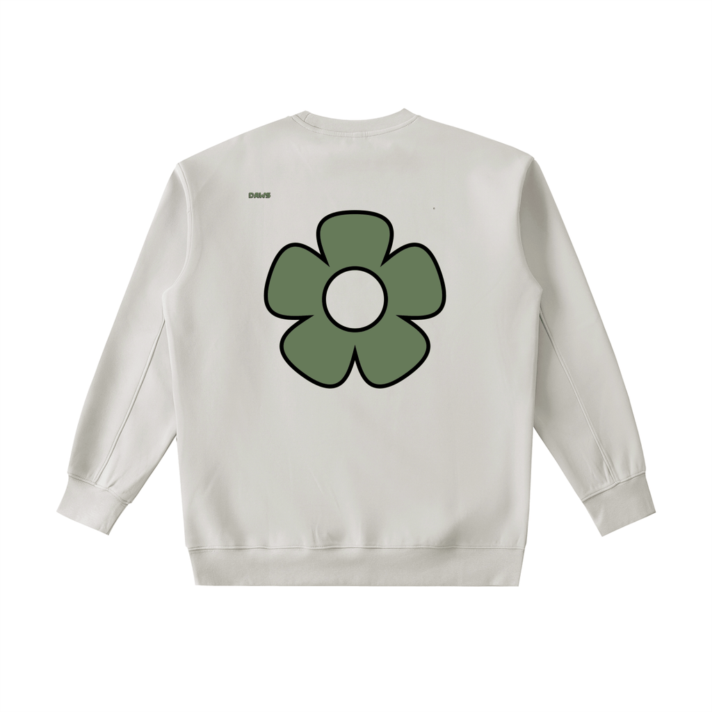Sudadera Essential gruesa de cuello redondo DAWS Select - Flor verde Unisex color - Streetwear DAWS
