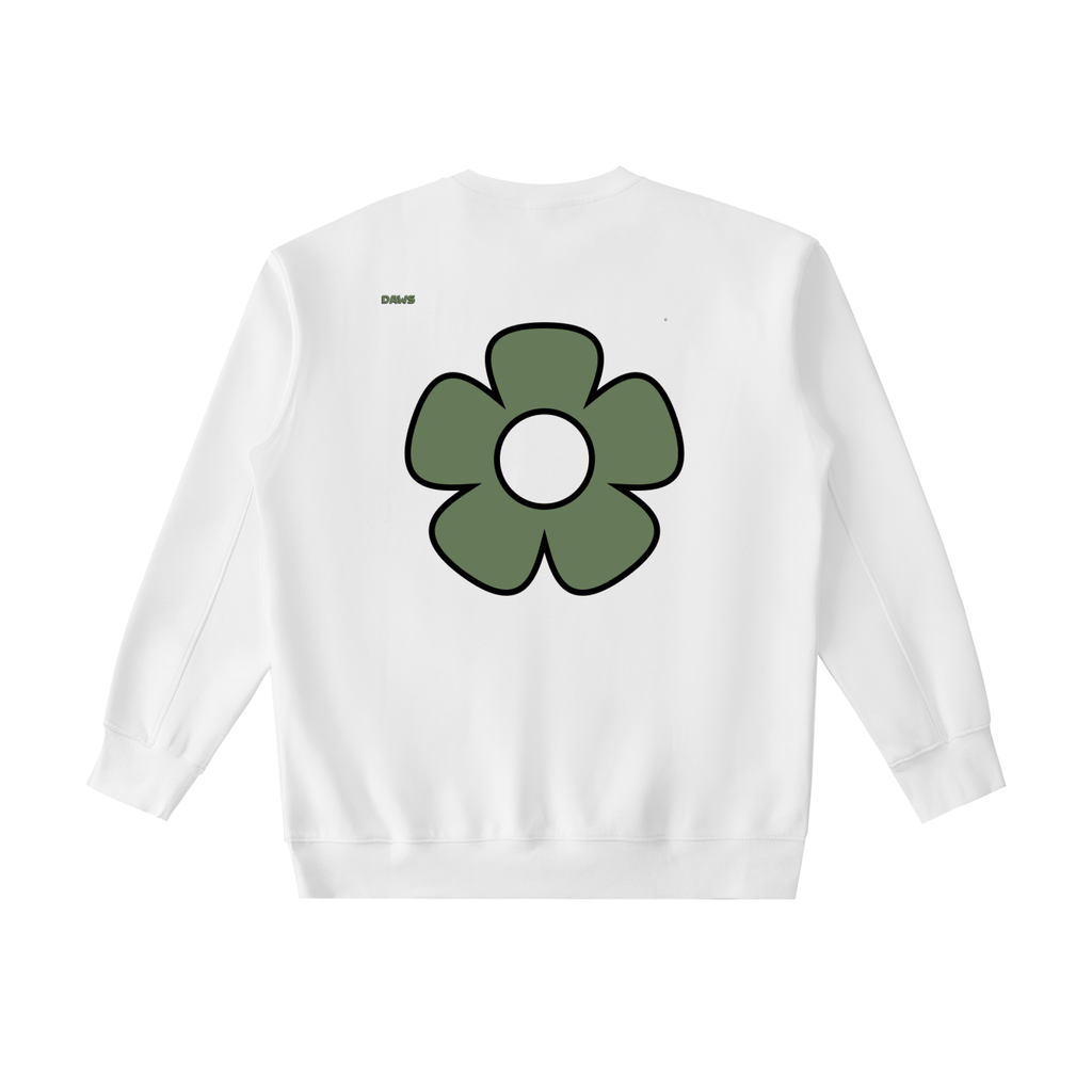 Sudadera Essential gruesa de cuello redondo DAWS Select - Flor verde Unisex color - Streetwear DAWS