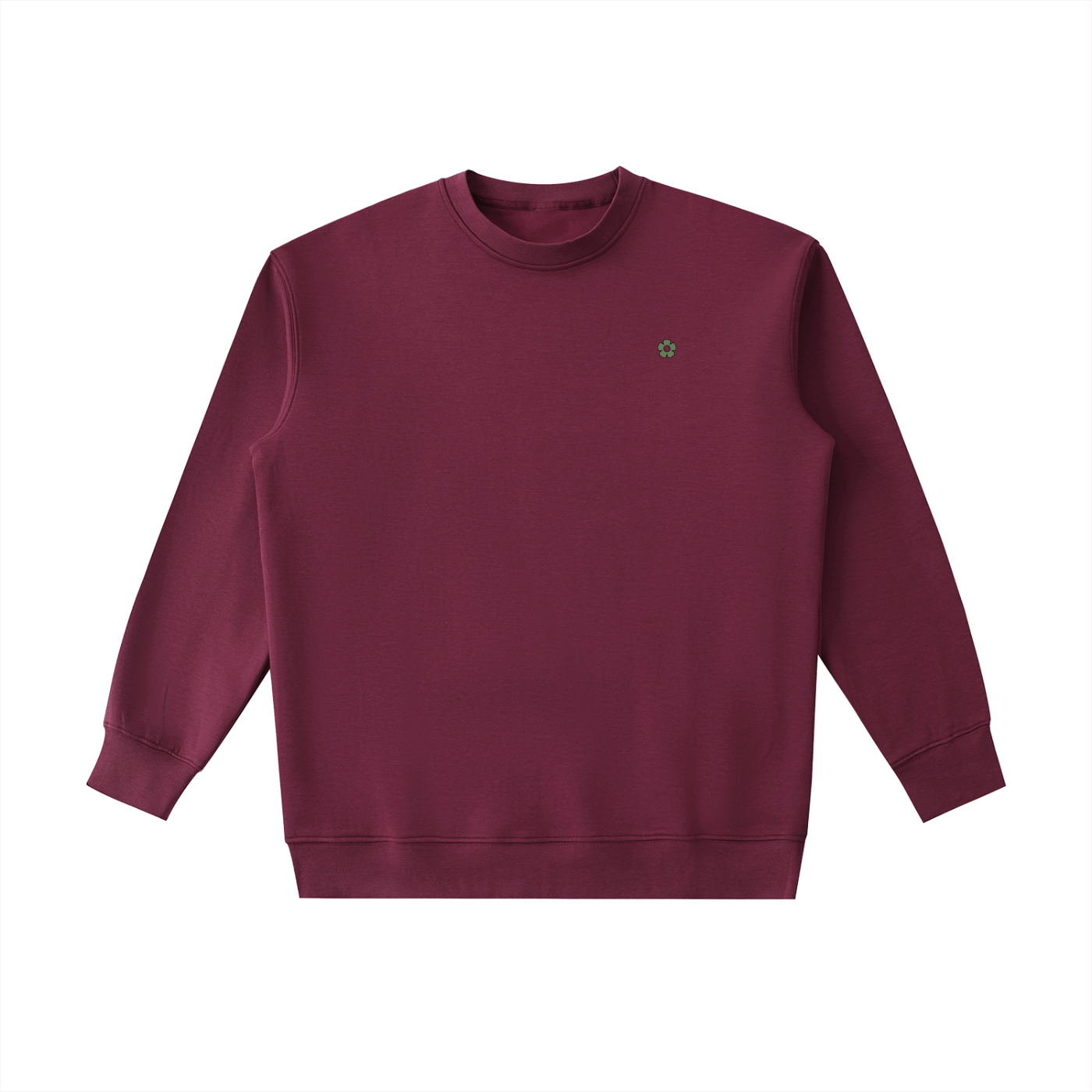 Sudadera Essential gruesa de cuello redondo DAWS Select - Flor verde Unisex color - Streetwear DAWS