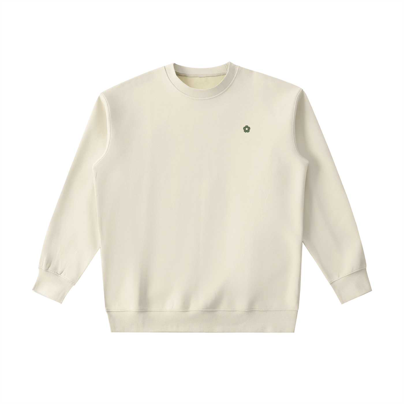 Sudadera Essential gruesa de cuello redondo DAWS Select - Flor verde Unisex color - Streetwear DAWS