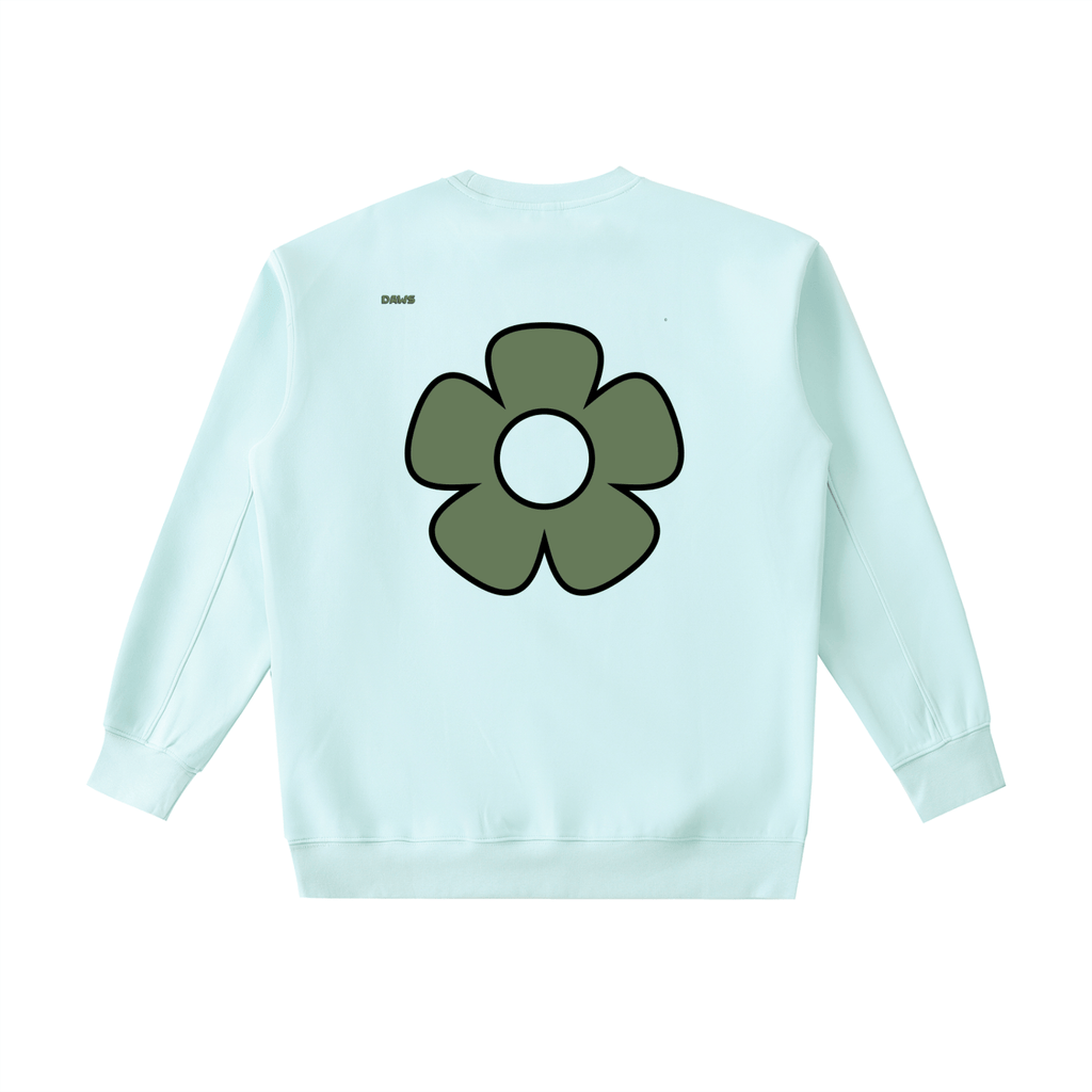 Sudadera Essential gruesa de cuello redondo DAWS Select - Flor verde Unisex color - Streetwear DAWS