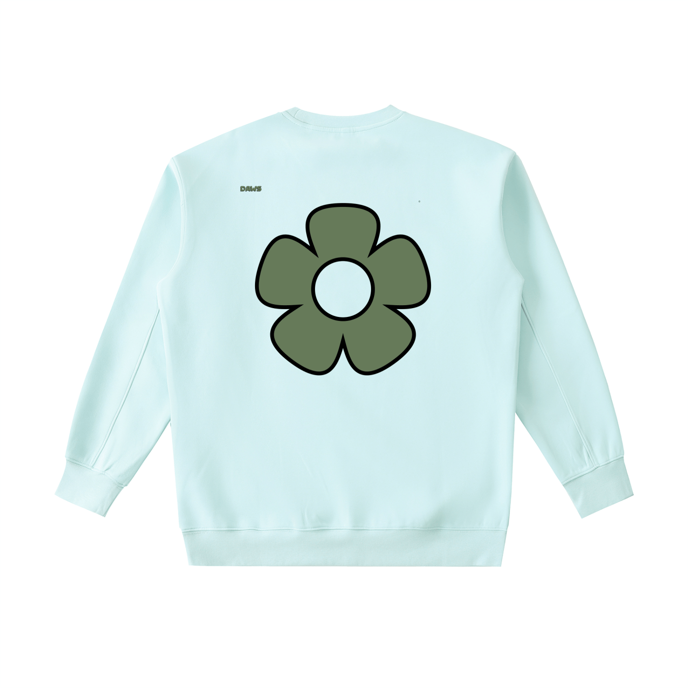 Sudadera Essential gruesa de cuello redondo DAWS Select - Flor verde Unisex color - Streetwear DAWS
