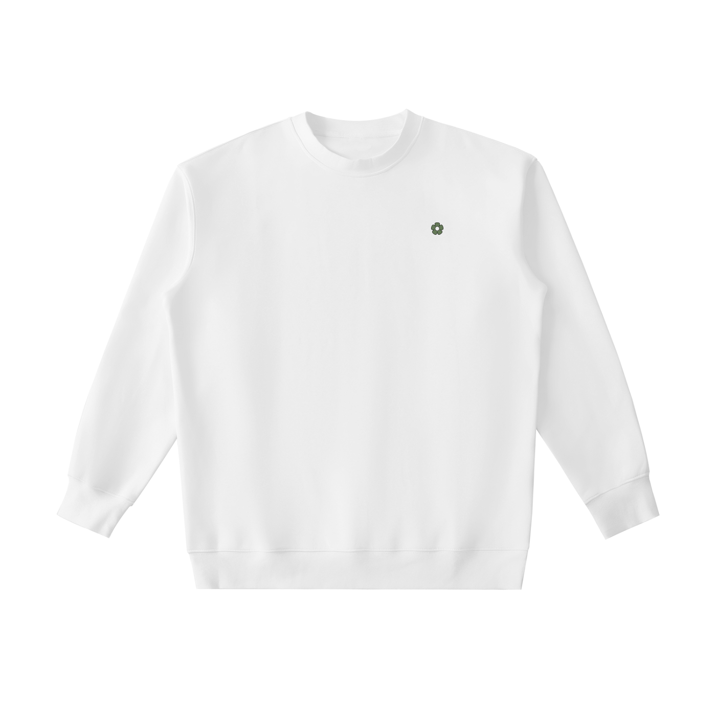 Sudadera Essential gruesa de cuello redondo DAWS Select - Flor verde Unisex color - Streetwear DAWS