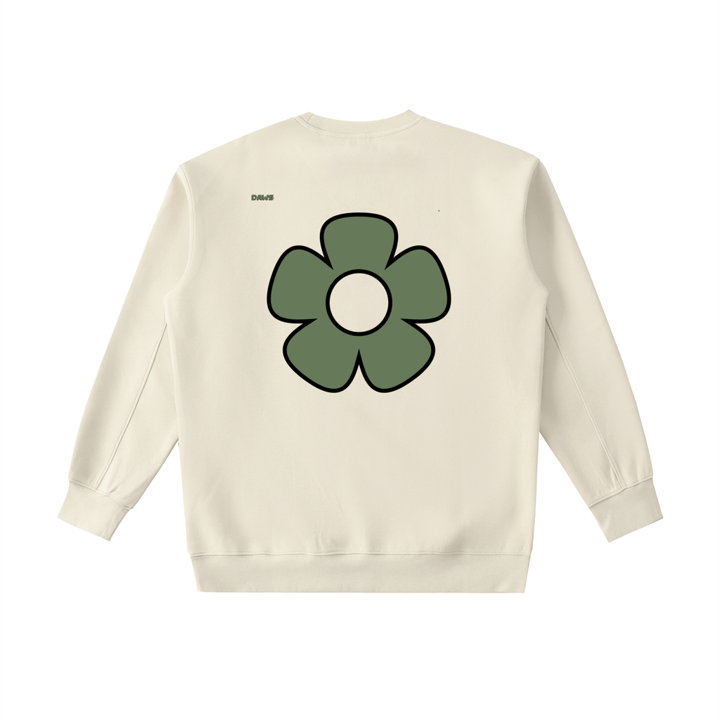 Sudadera Essential gruesa de cuello redondo DAWS Select - Flor verde Unisex color - Streetwear DAWS