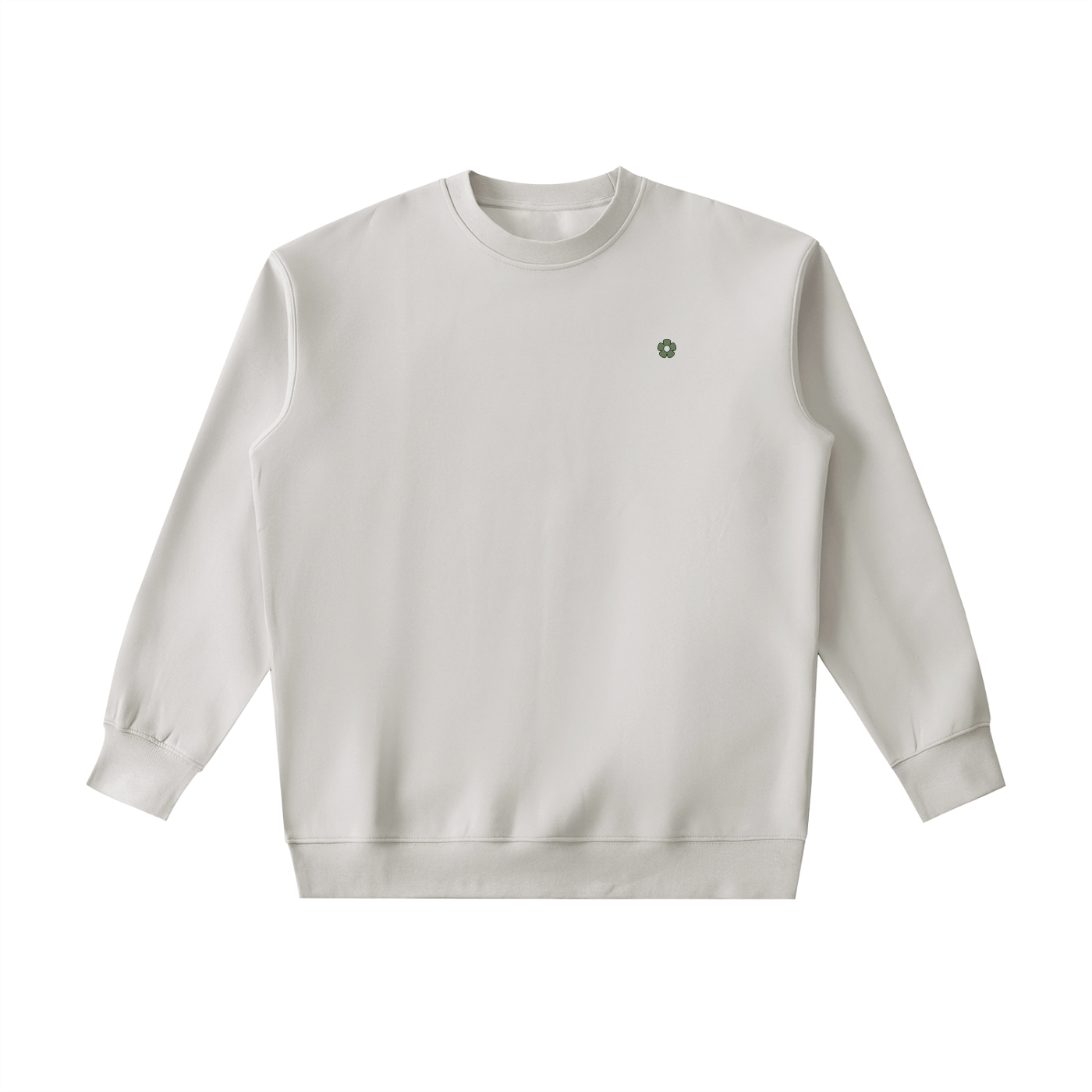 Sudadera Essential gruesa de cuello redondo DAWS Select - Flor verde Unisex color - Streetwear DAWS