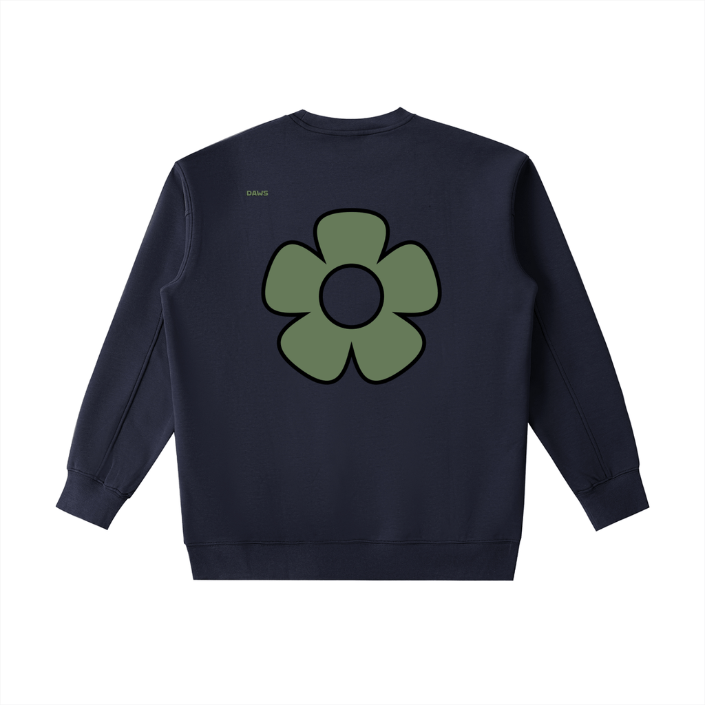 Sudadera Essential gruesa de cuello redondo DAWS Select - Flor verde Unisex color - Streetwear DAWS