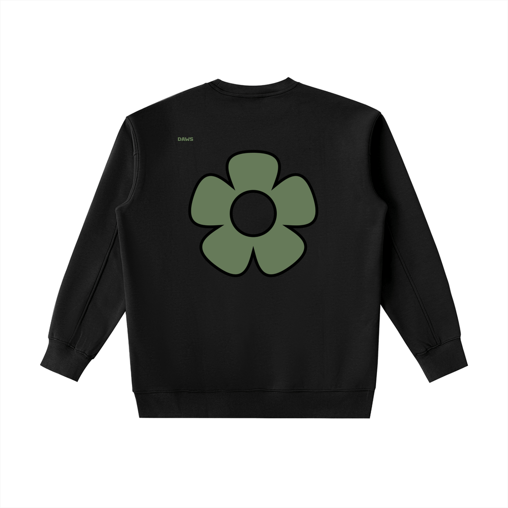 Sudadera Essential gruesa de cuello redondo DAWS Select - Flor verde Unisex color - Streetwear DAWS