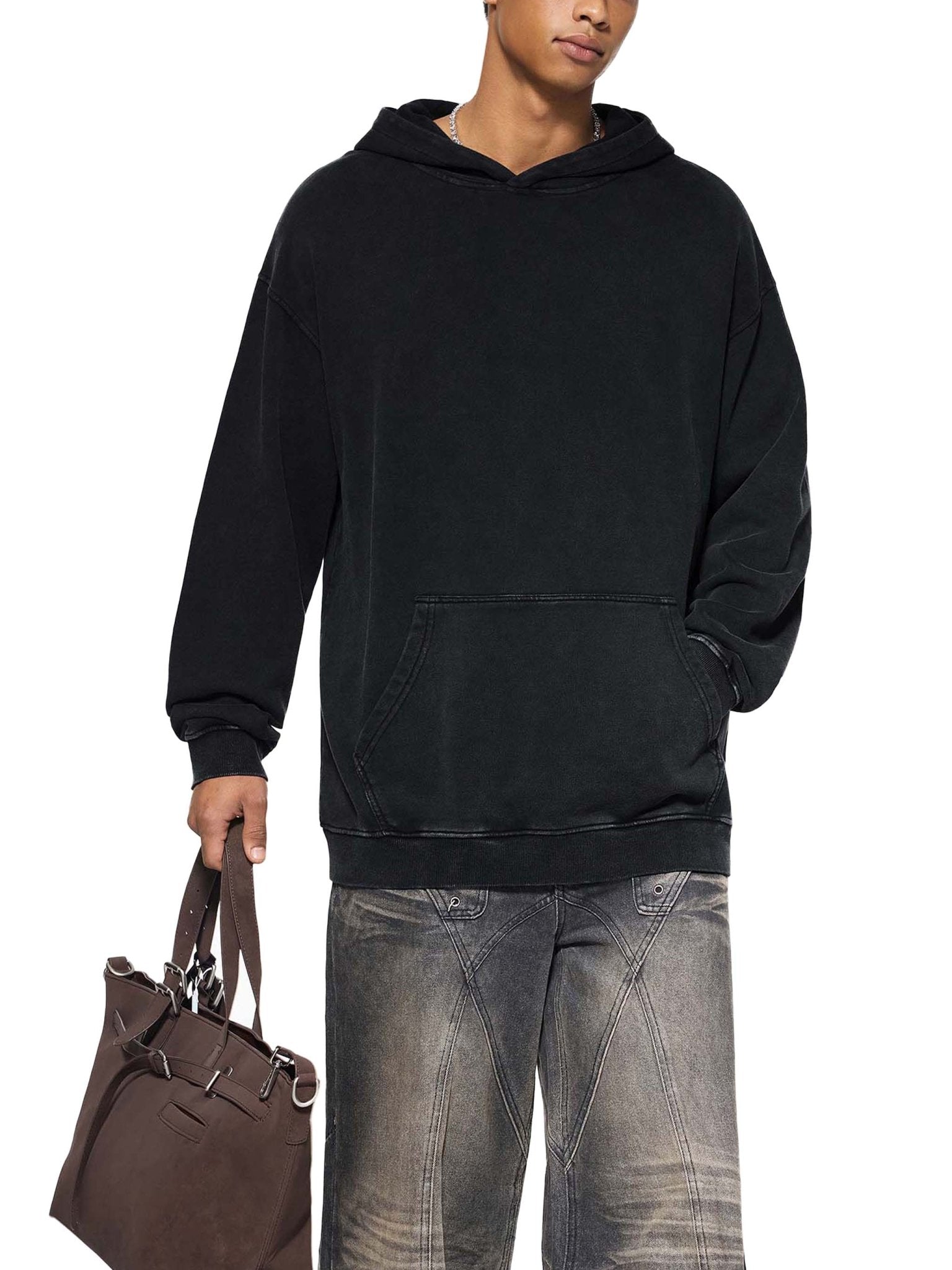 Sudadera Loose de algodón con acabado en nieve color - Streetwear DAWS