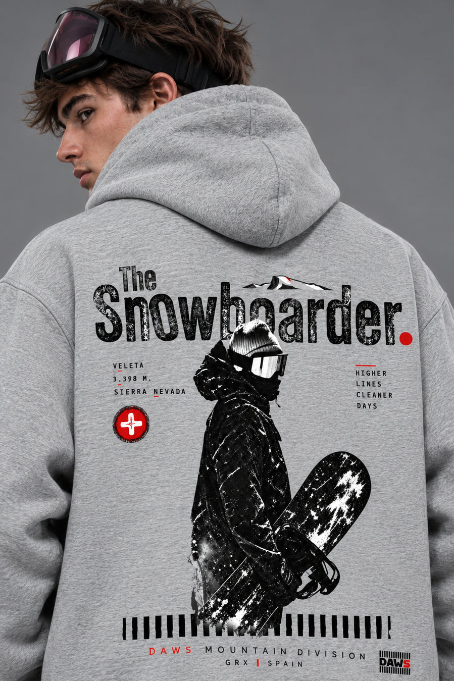 The Snowboarder — Zip Zayas Flower Gray - Hoodies DAWS