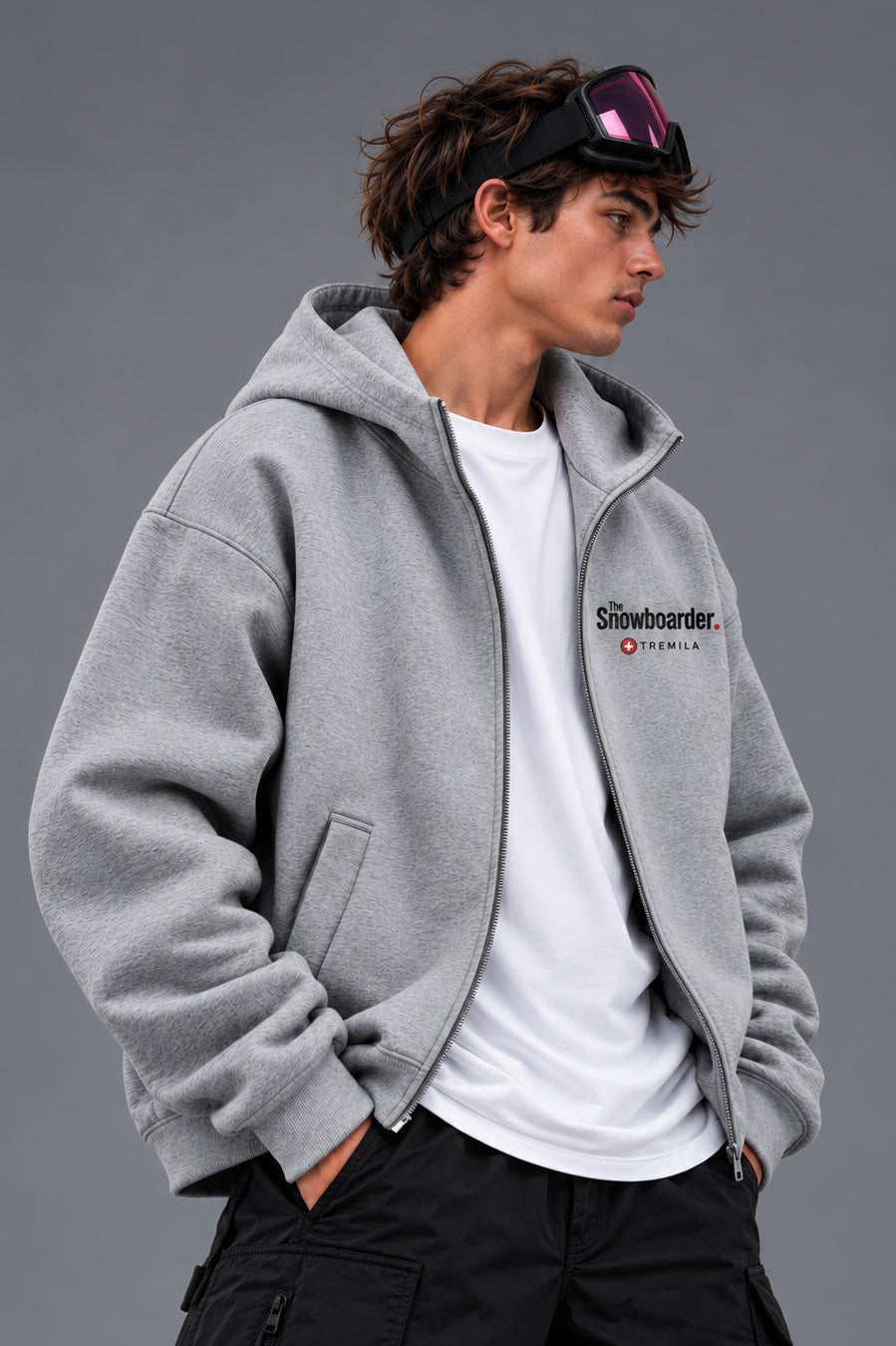 The Snowboarder — Zip Zayas Flower Gray - Hoodies DAWS