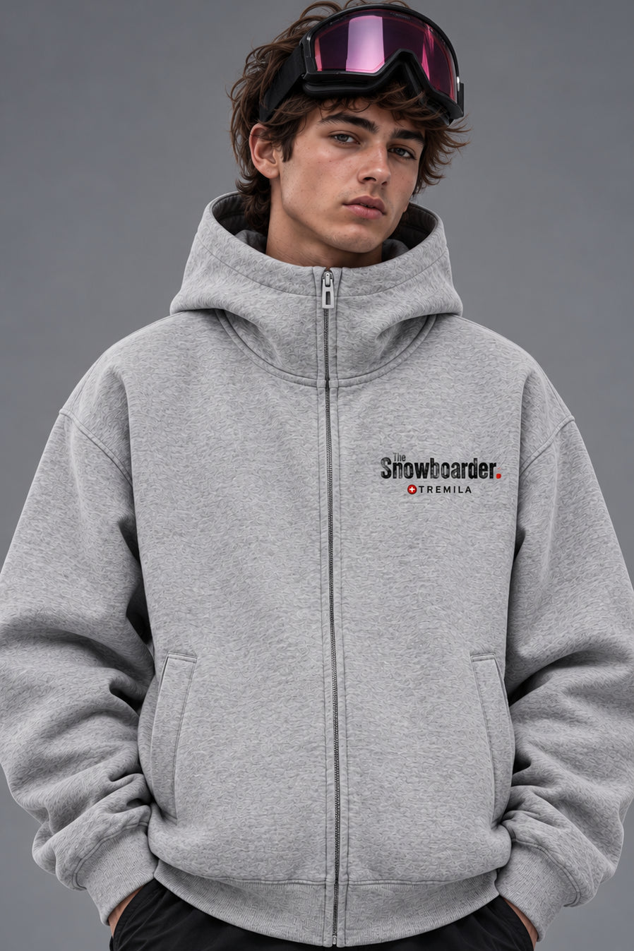 The Snowboarder — Zip Zayas Flower Gray - Hoodies DAWS