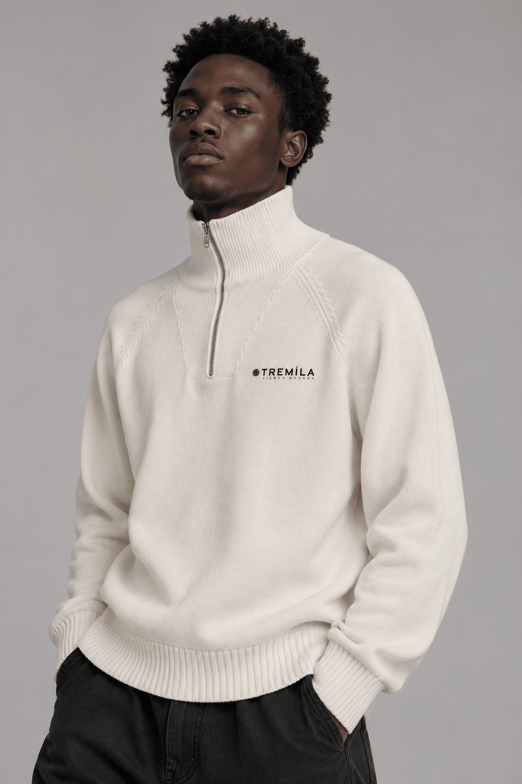 +Tremila Quarter Zip — Cream Beige - Quarter Zip DAWS