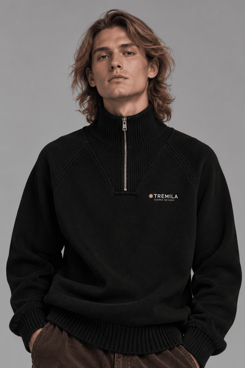 +Tremila Quarter Zip — Dark Black - Quarter Zip DAWS
