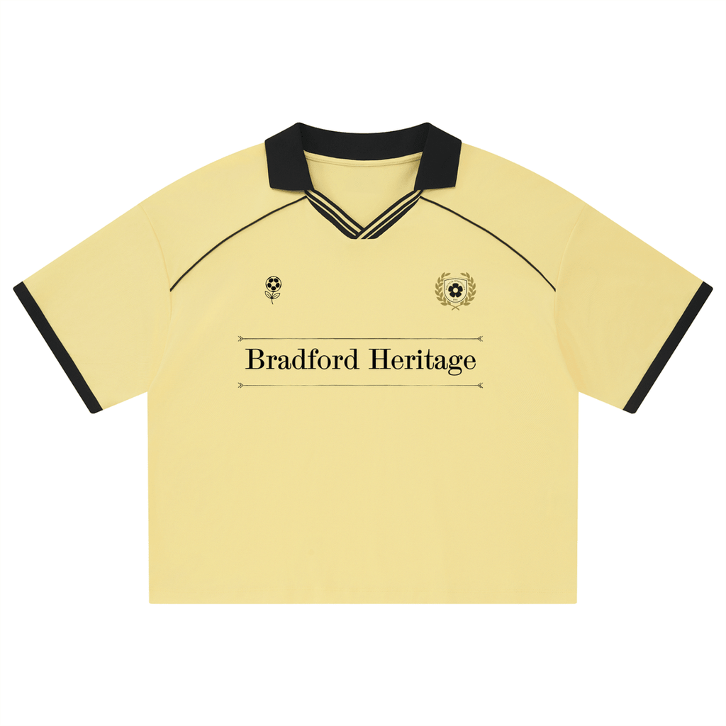 Unisex Collared Piping Boxy Soccer Jersey Yellow - Camisetas DAWS