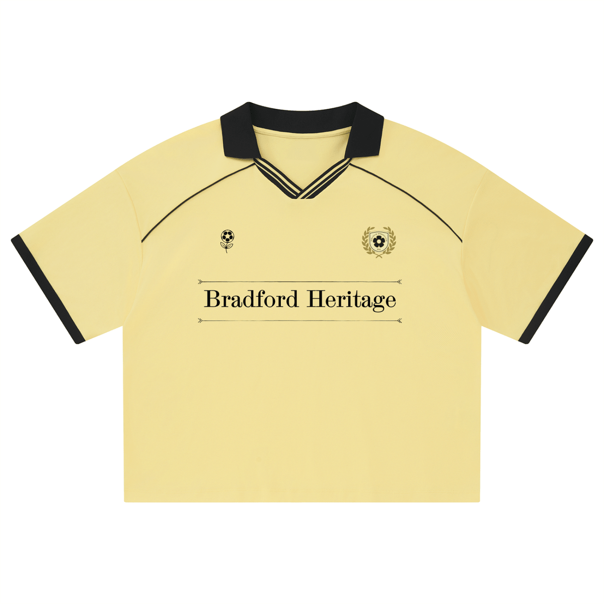 Unisex Collared Piping Boxy Soccer Jersey Yellow - Camisetas DAWS