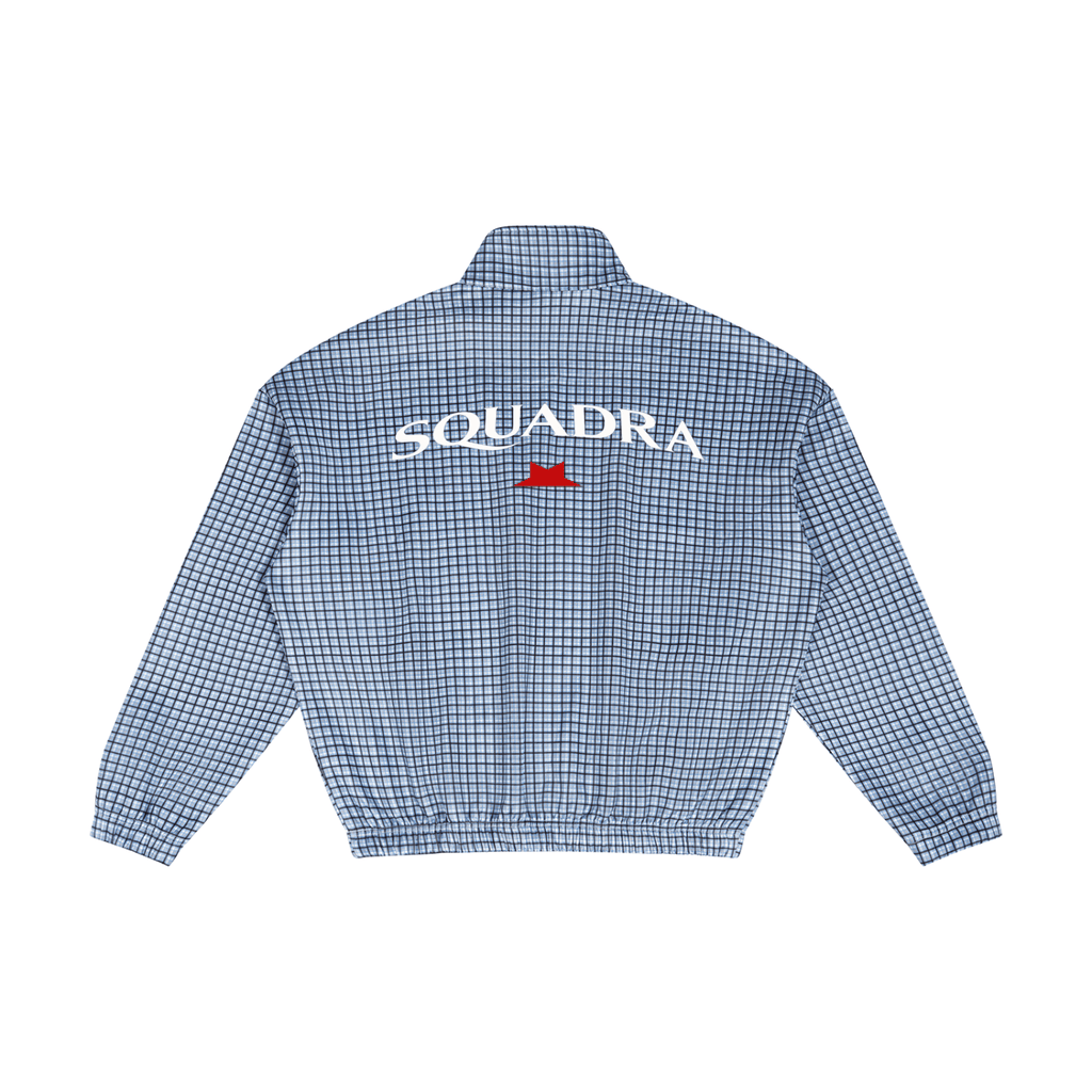 Unisex Plaid Quarter-Zip Sweatshirt Sky Blue Plaid - DAWS
