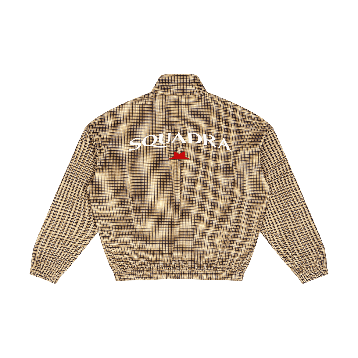 Unisex Plaid Quarter-Zip Sweatshirt Khaki Plaid - DAWS