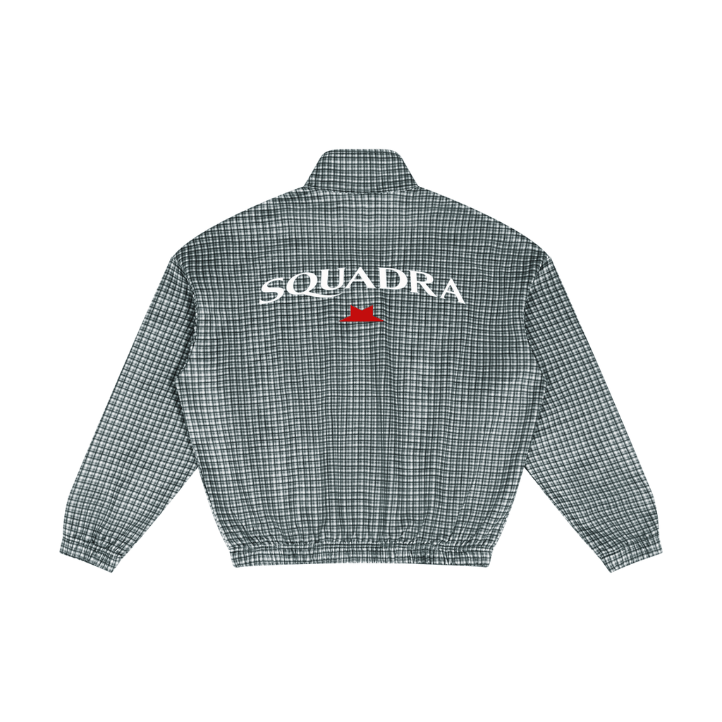 Unisex Plaid Quarter-Zip Sweatshirt Navy Blue Plaid - DAWS