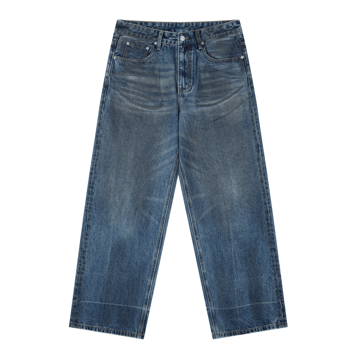 Vintage Wash Baggy Denim Jeans - Pantalones DAWS