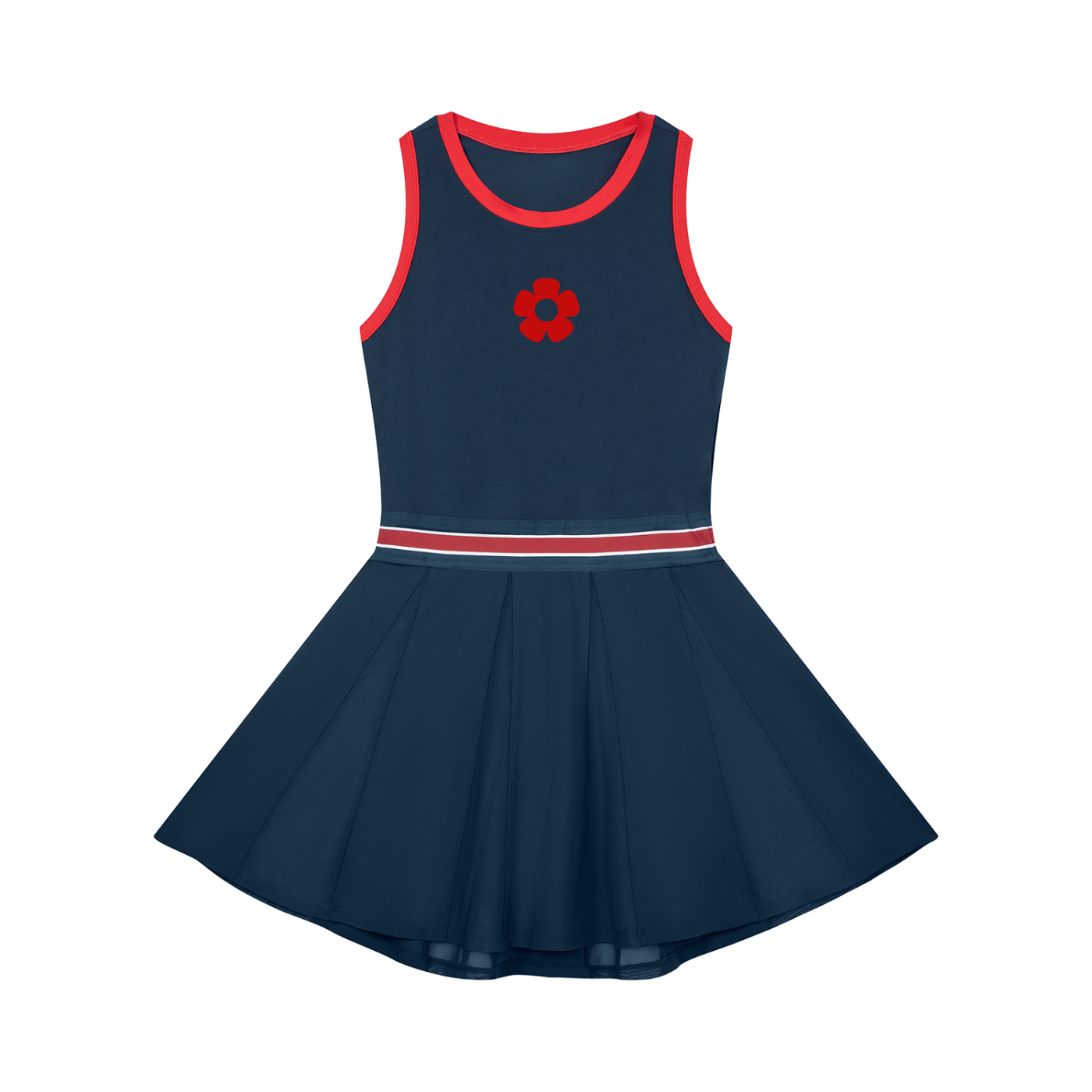 Women's Color Block A-Line Sleeveless Dress 2 Navy Blue - DAWS