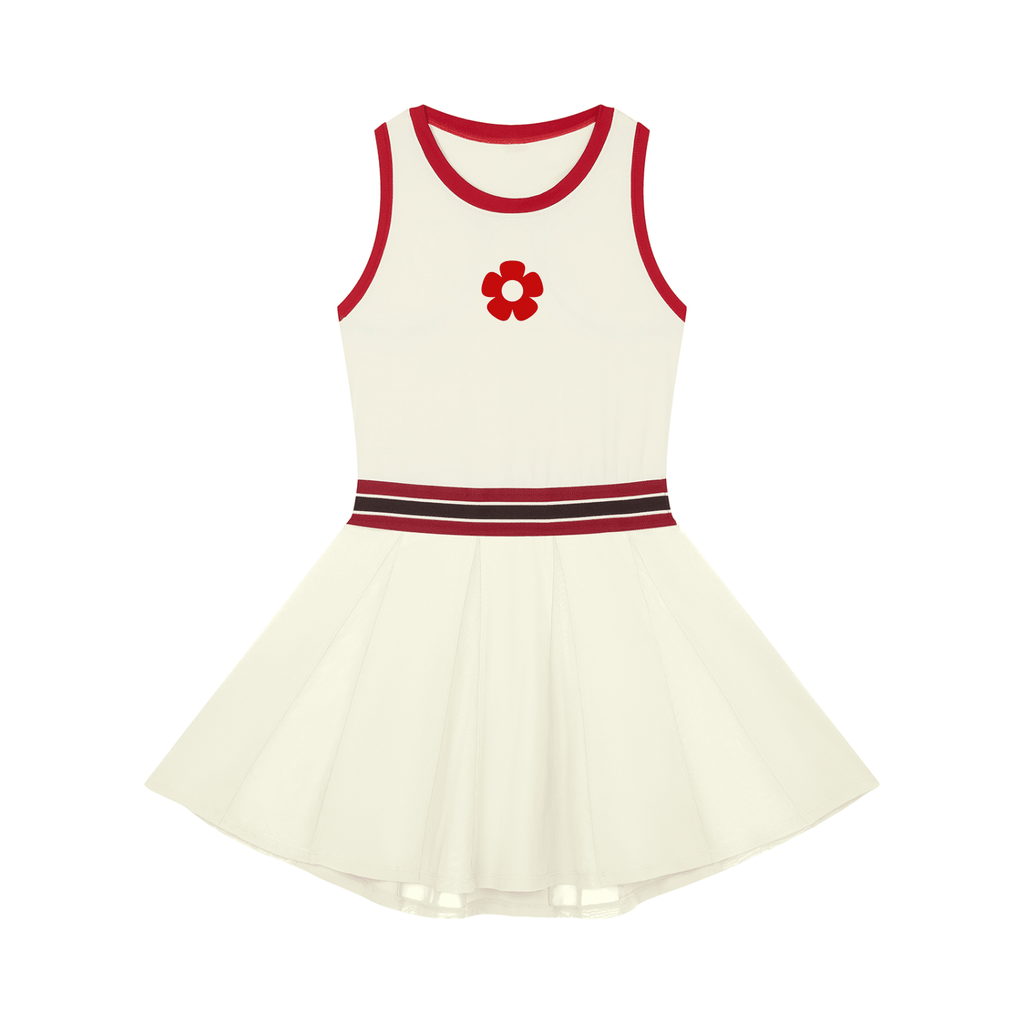 Women's Color Block A-Line Sleeveless Dress 2 Beige - DAWS