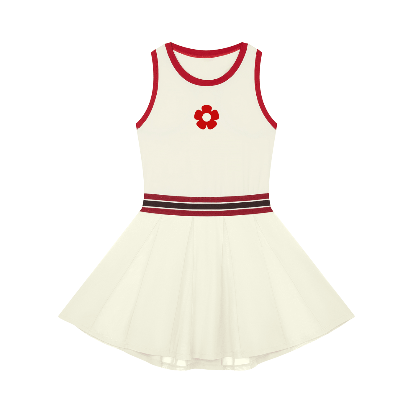 Women's Color Block A-Line Sleeveless Dress 2 Beige - DAWS